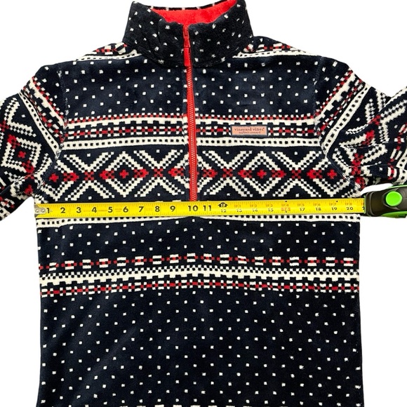 ❄️ Vineyard Vines Men’s Half Zip Fleece | Size S | Red, White & Blue Pattern - Picture 5 of 11